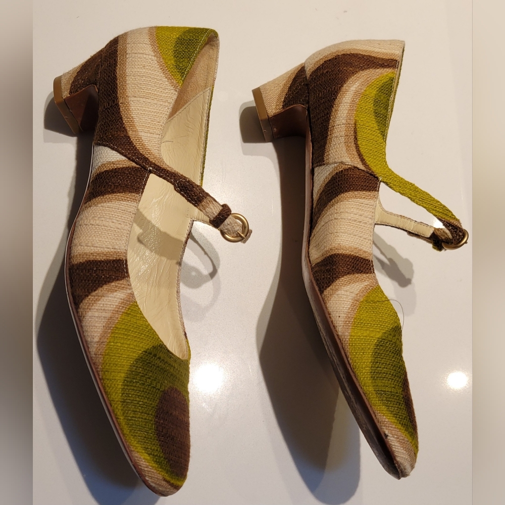 Miu Miu canvas mary jane pumps, abstract print, size 36.5 - Picture 4 of 5